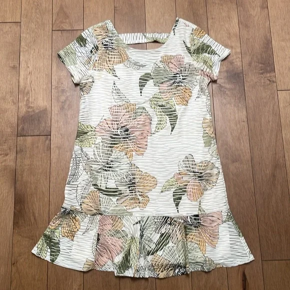 Nicole Miller Studio floral shift shirt mini dress US6 shortsleeve - Picture 6 of 12